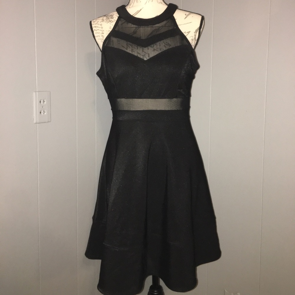 Black Formal Dress with Sheer Detailing